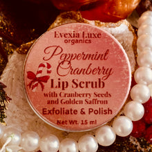 Load image into Gallery viewer, PEPPERMINT CRANBERRY Lip Scrub with Saffron
