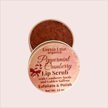 Load image into Gallery viewer, PEPPERMINT CRANBERRY Lip Scrub with Saffron
